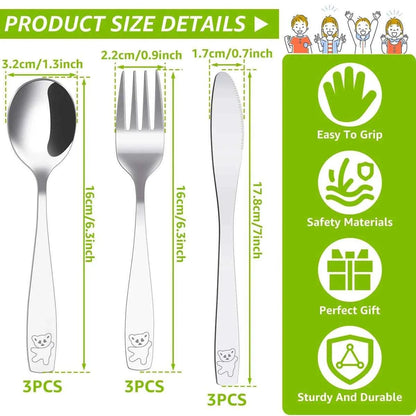 Couverts en acier inoxydable pour enfants - Motifs dinosaures