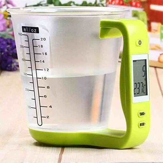 Balance de Cuisine Électronique avec Tasses Mesureuses | ElectronicCups™ Premium Vert - Get Cuisine Shop