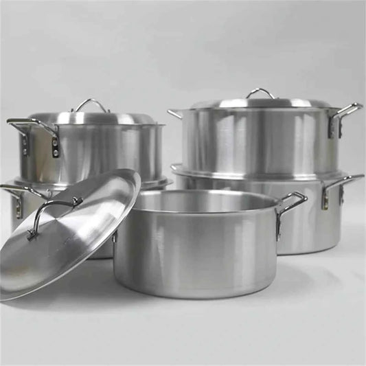 Ensemble Casseroles Aluminium Épais 5 Pièces | Multifonction Antiadhésif - Get Cuisine Shop
