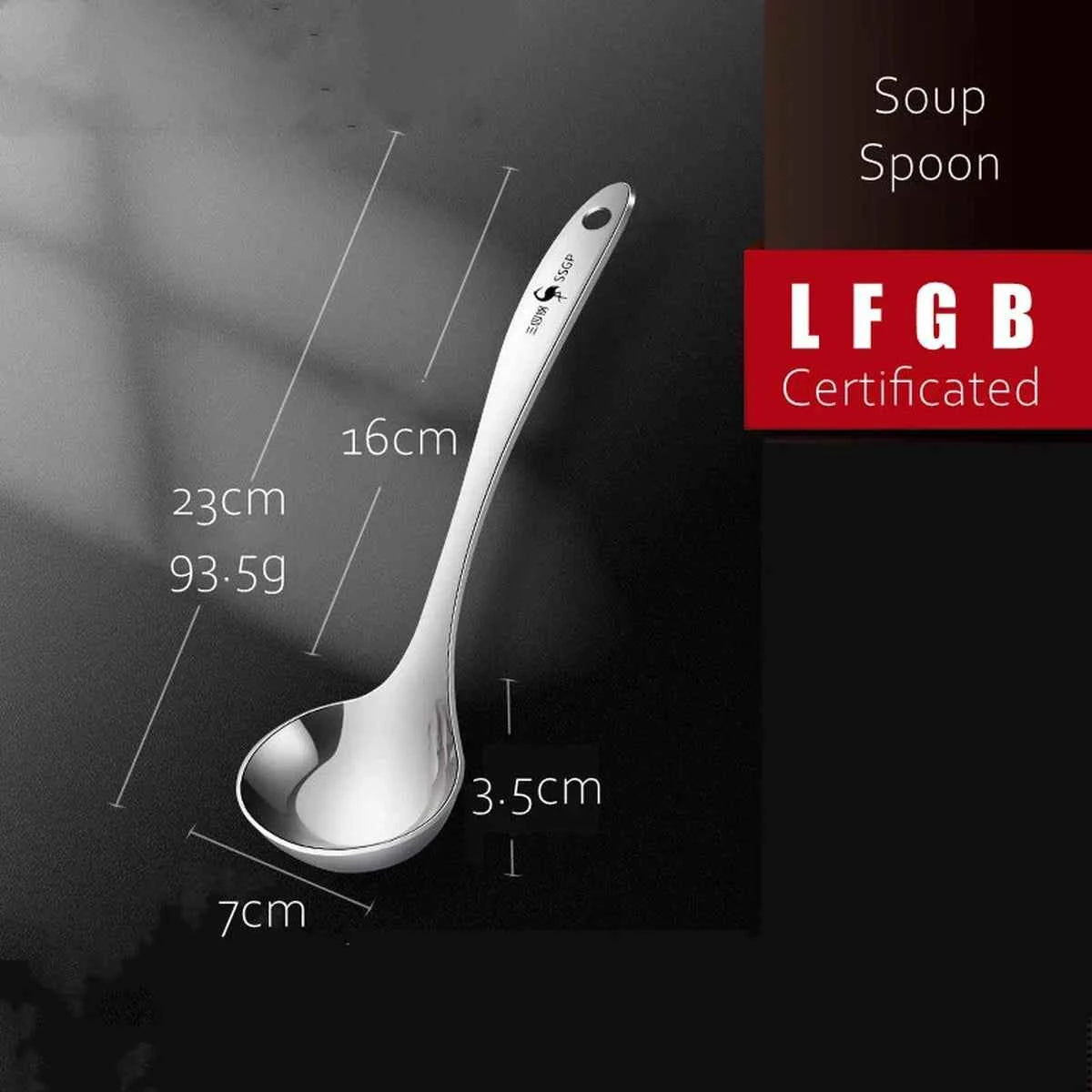 Set Service Inox 304 Certifié LFGB 23cm - Louche Écumoire Premium