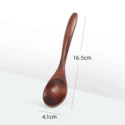 Schéma technique d'une cuillère en bois de style japonais montrant une longueur de 16,5 cm et une largeur de tête de 4,1 cm.